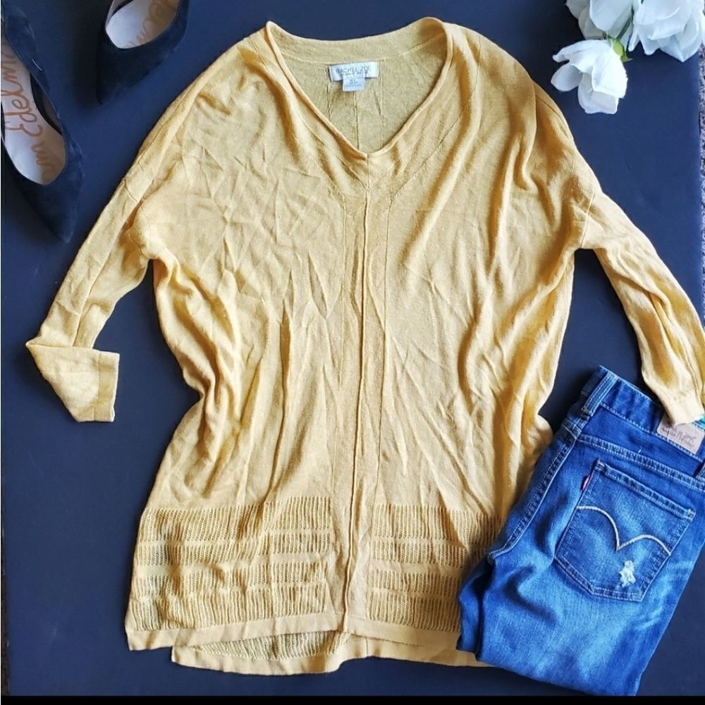 Rachel Zoe Yellow Lightweight Sweater